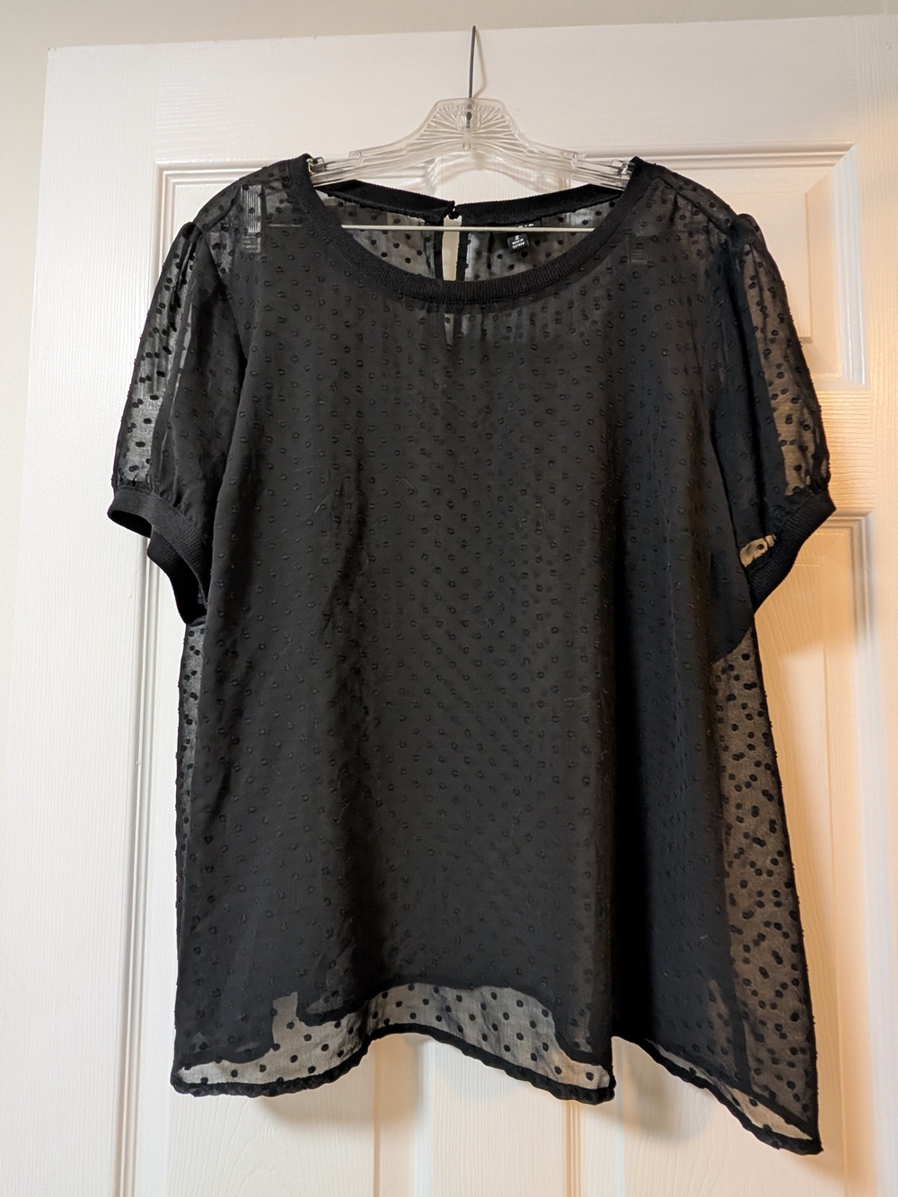 🖤 Torrid Black Sheer Swiss Dot Top Feminine Romantic Whimsigoth 90s Alternative